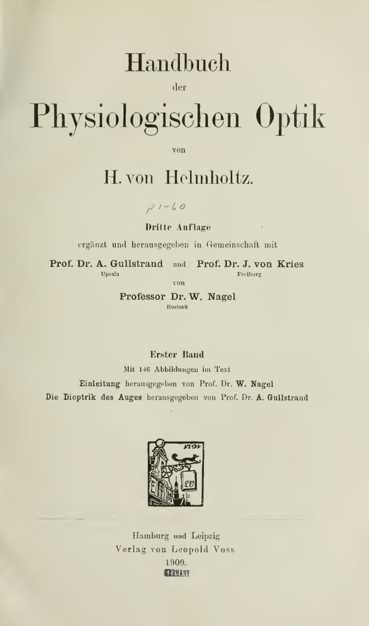 Handbuch der Physiologischen Optik